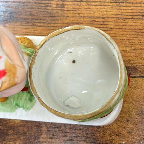 💕2/$20💕 Vintage Jasco Strawberry Patches Ceramic Votive Candle holder - Picture 6 of 11